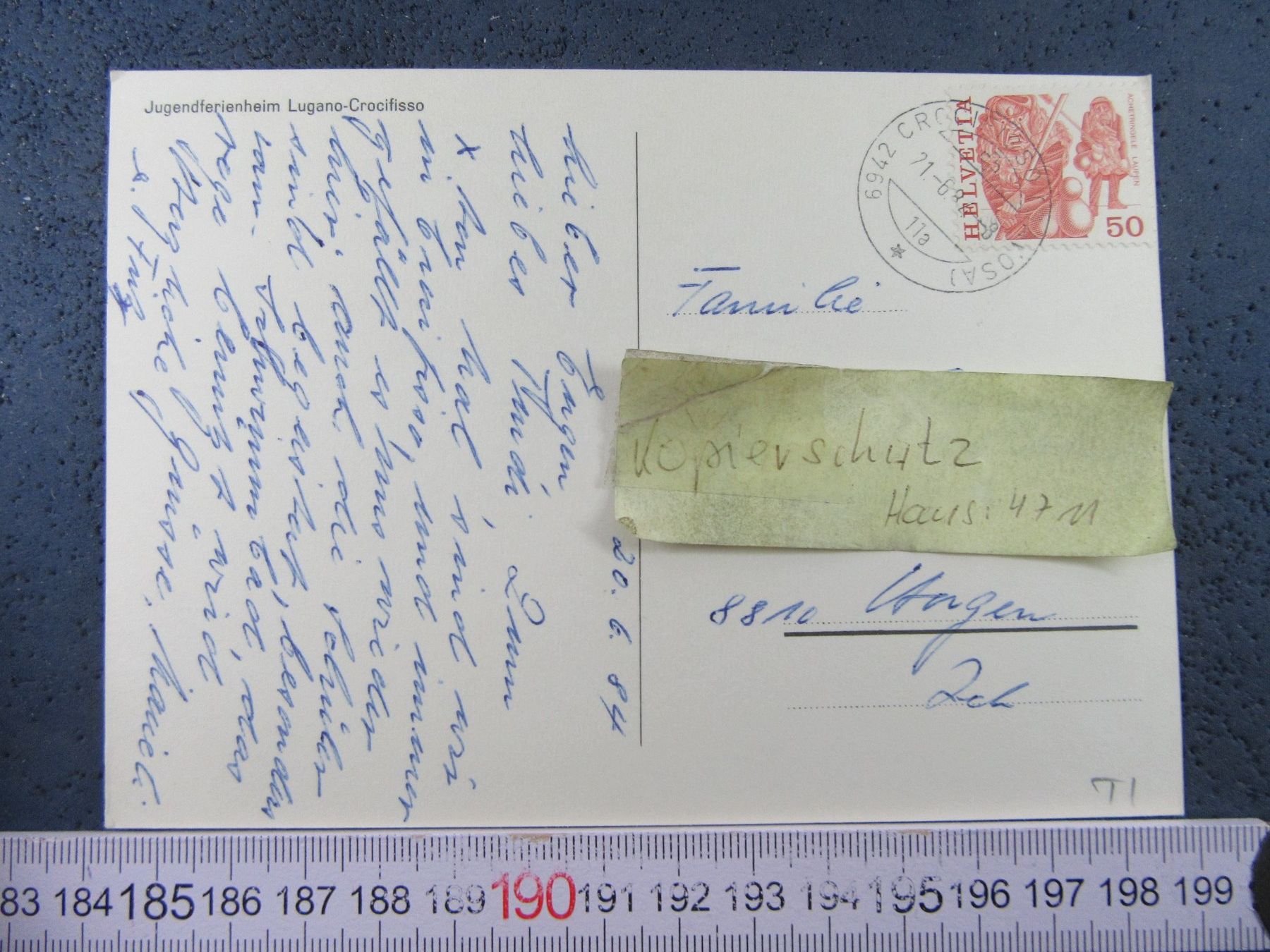 Cartoline postali: LUGANO-CROCFISSO TICINO AK 1984 – Usato da Ettingen venduto da Hausi4711 1