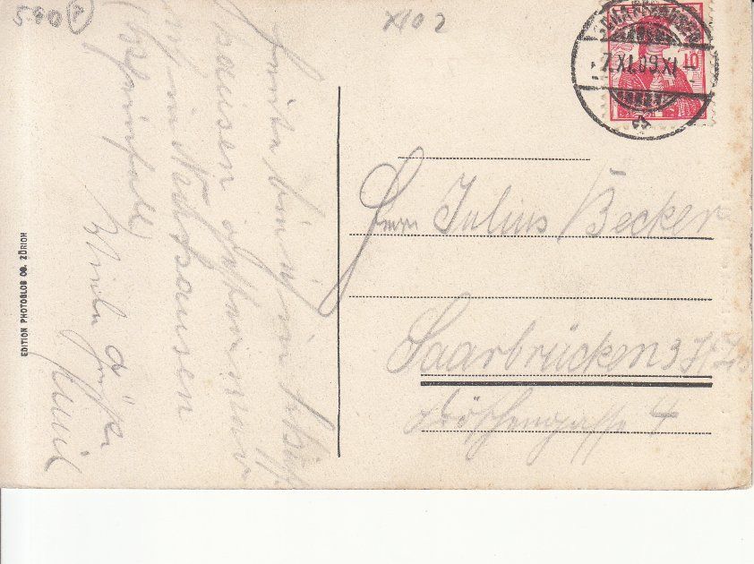 Cartoline postali: Schaffhausen  1909 – Usato da Bürglen TG venduto da StampGraf 1