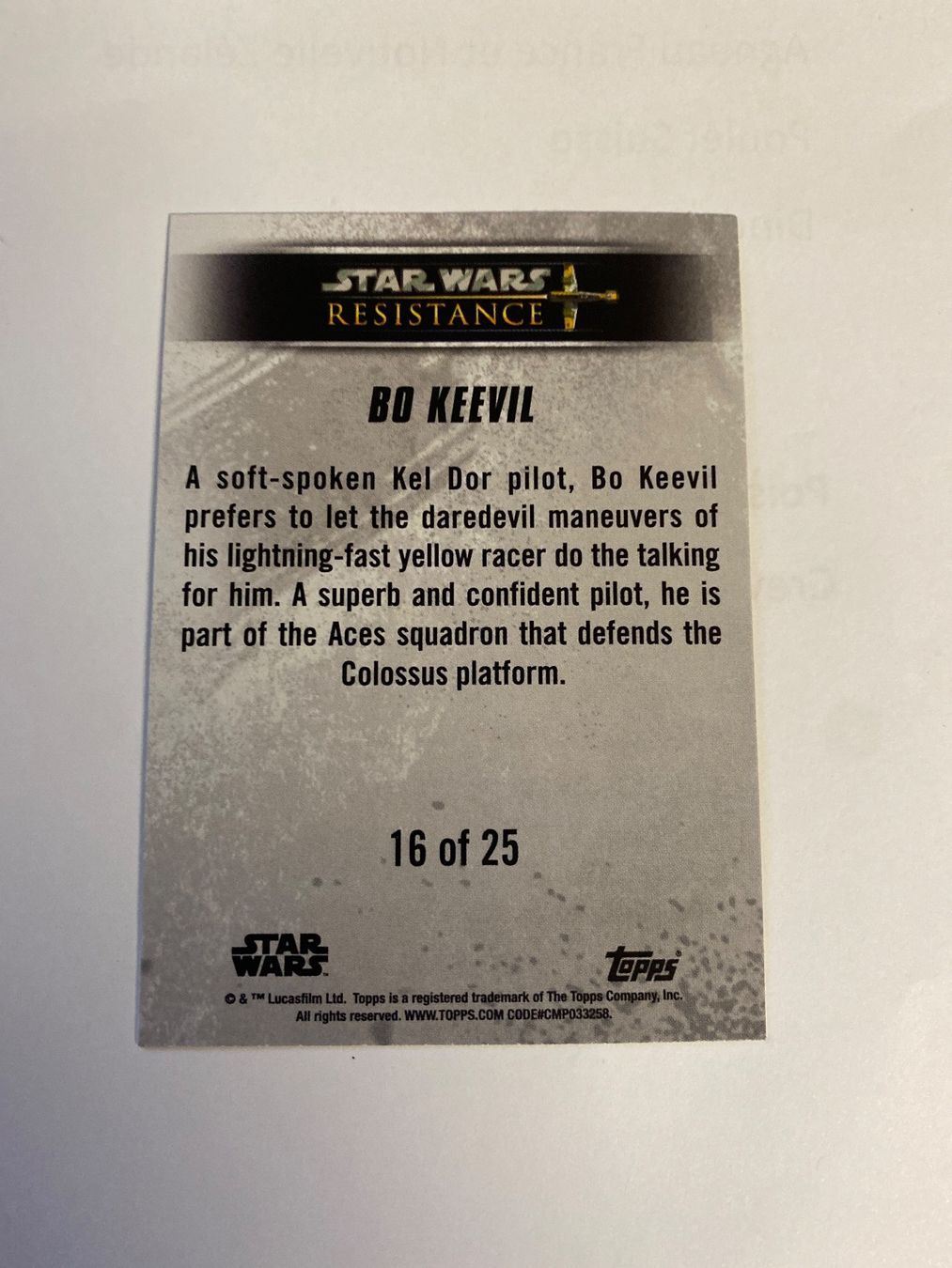 Star Wars Sammelbilder & Trading cards: Carte Star Wars Resistance - Bo Keevil - Topps – Neu (gemäss Beschreibung) aus Le Brassus von cinema13 1