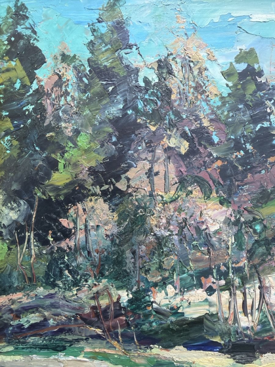 Dipinti: Gemälde von Otto Derrer, Landschaft am Fluss. – Usato da Biberist venduto da Momo33 4