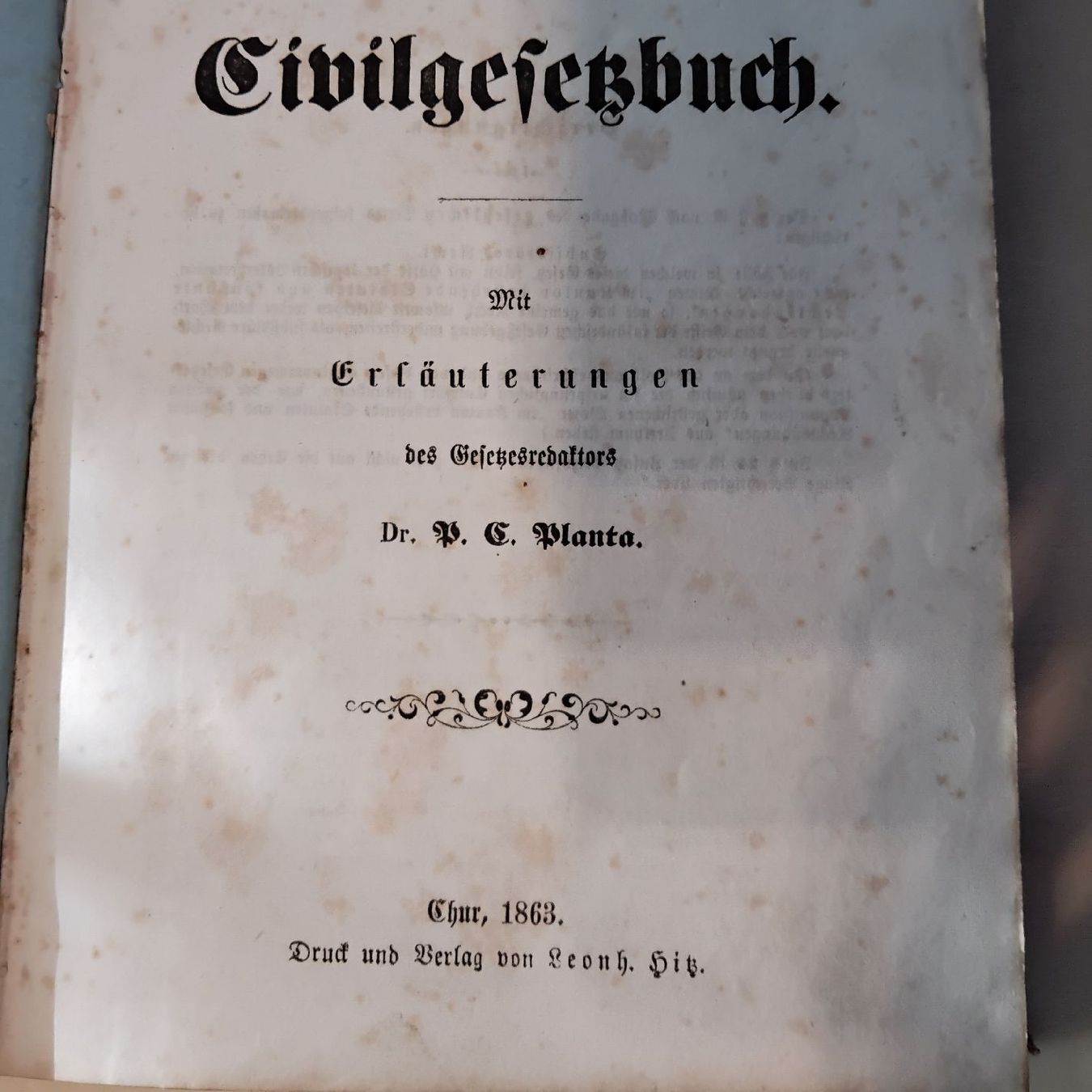 Libri: Bündnerisches Zivielgestzbuch – Usato da Bad Ragaz venduto da Pizalun 5
