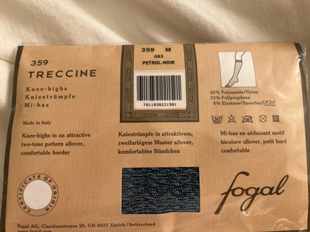 Fogal Kniestrümpfe petrol noir M, np 16,5