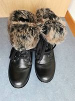 RIEKER Stiefeletten, Boots mit Fellbesatz, Schwarz, Gr. 40