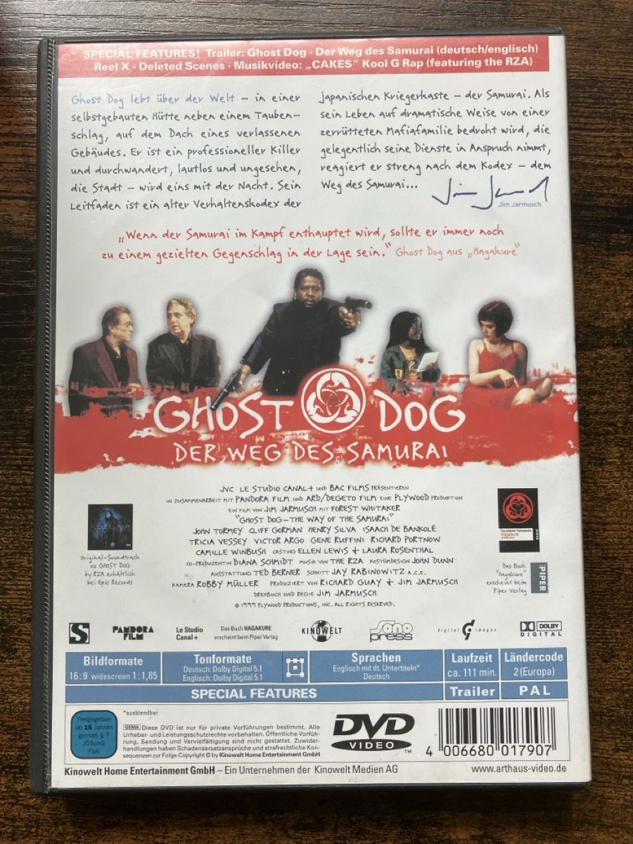 Tutti i DVDs: Ghost Dog DVD – Usato da Glarus venduto da Jhuber78 1