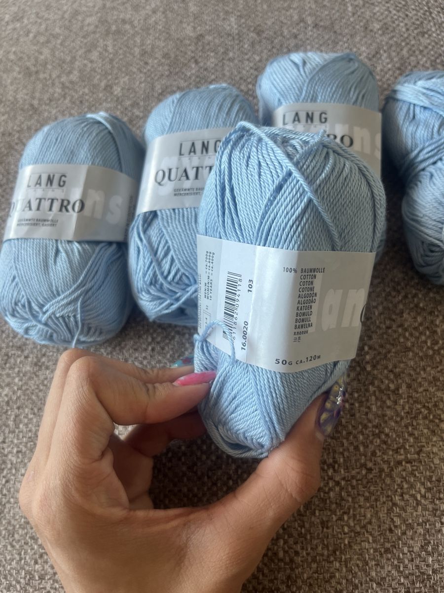 Lang Yarns Wolle: 5x LANG YARNS QUATTRO Wolle hellblau neu – Neu und originalverpackt aus Basel von noe_k52t 1