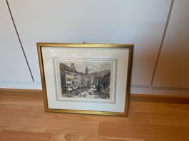 Radierung St. Gallen um 1920, 31x36cm