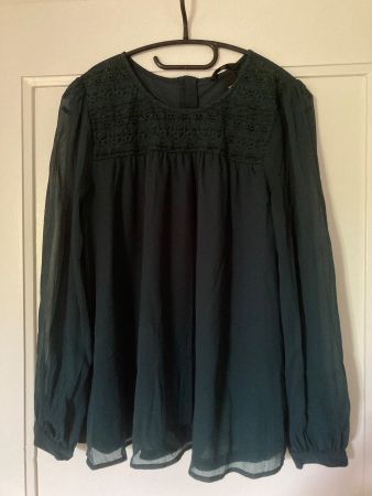 H&M Bluse, dunkelgrün, Petrol, Grösse 38