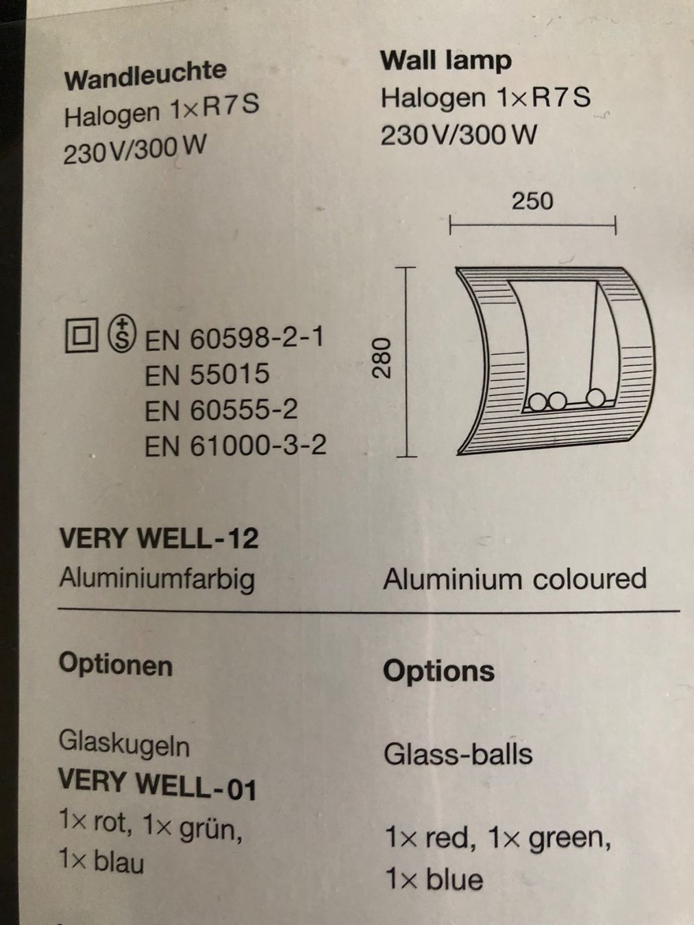 Belux Lampen: Very Well von Belux – Neu (gemäss Beschreibung) aus Schlossrued von Meier-Al 5