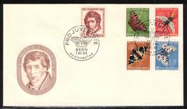 Pro Juventute 1955 FDC, schmales Format, ohne Adresse !
