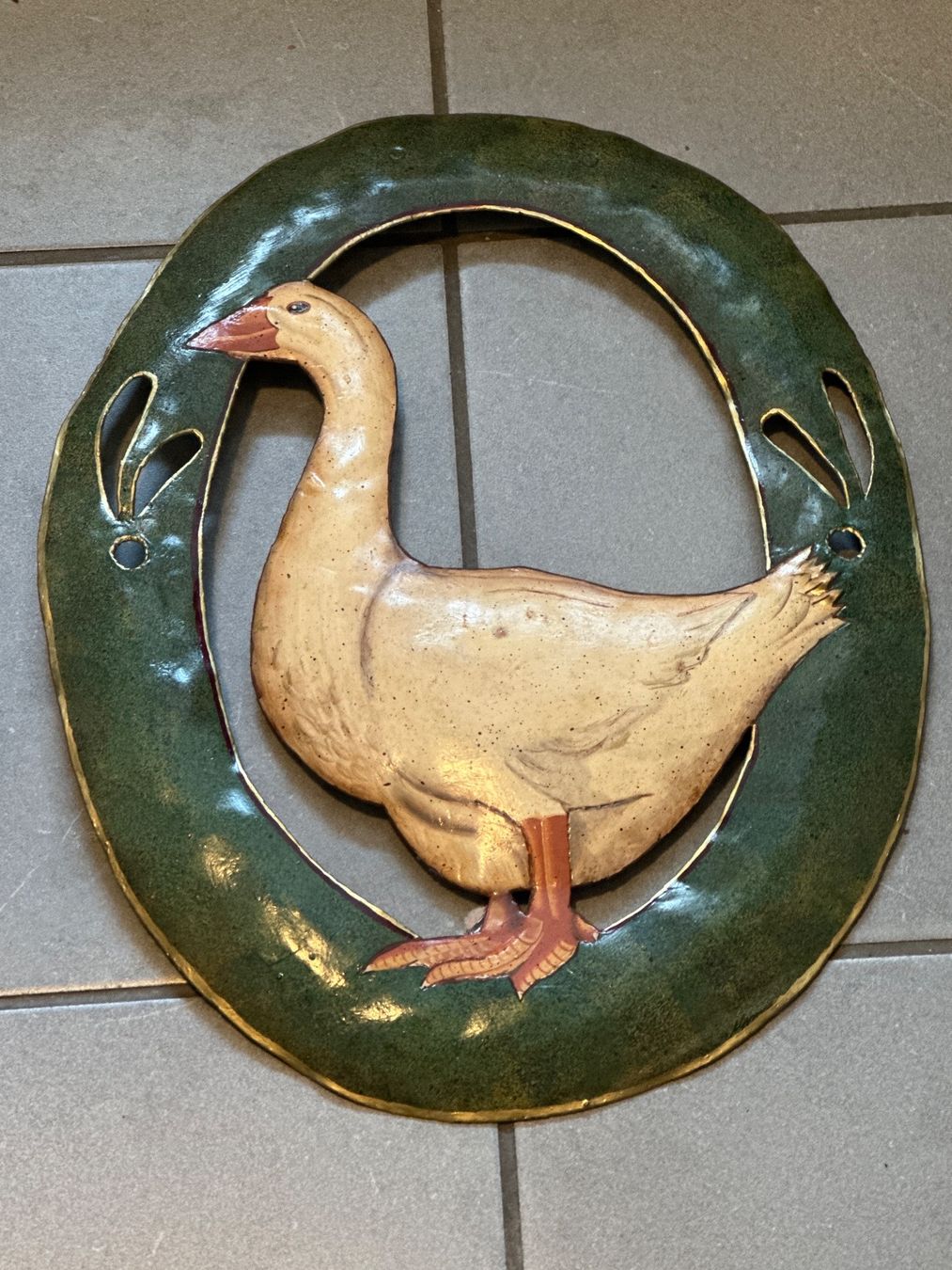 Insegne: Blechschild mit einer weissen Gans – Usato da Zürich venduto da Chaeffeler 1