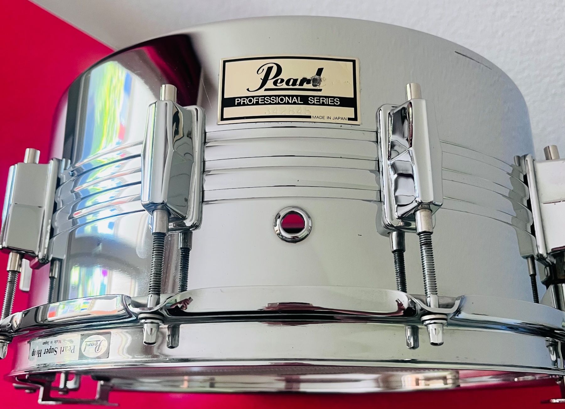 Strumenti musicali: Pearl Professional MIJ Snare 14''x6.5'' + Ständer + Evans – Usato da Wädenswil venduto da Buddha8 5