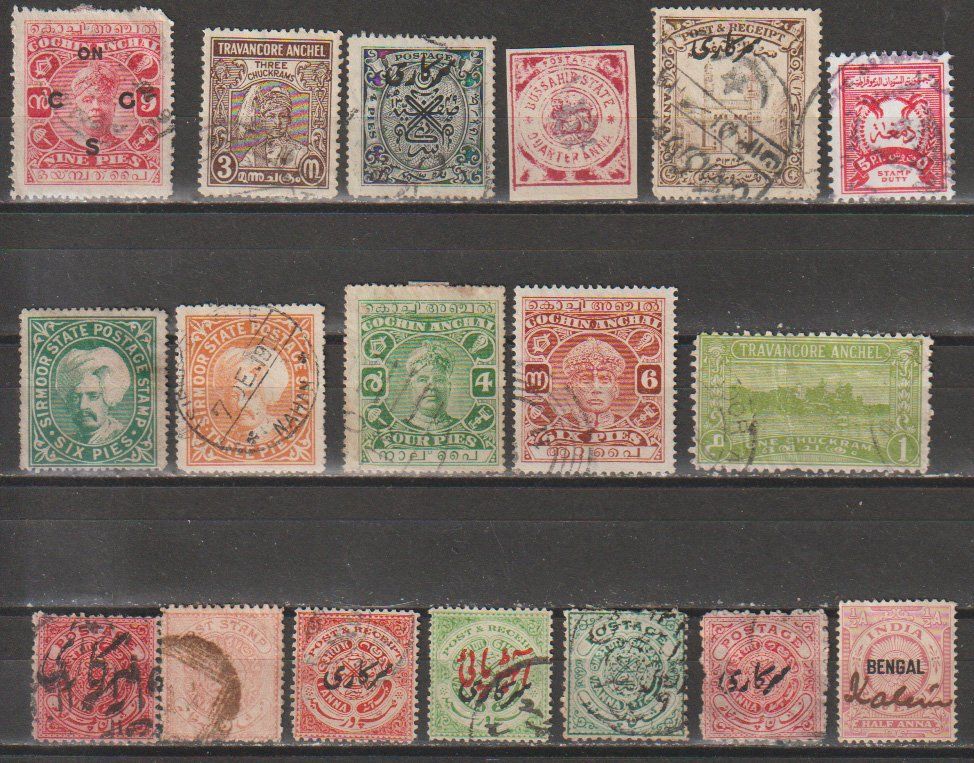 Tutti i francobolli: GB : anciens Inde divers, état non spécifié – Usato da Crans-Montana venduto da kira56