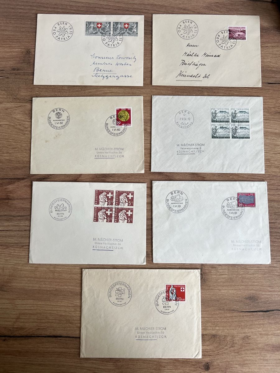 Tutti i francobolli: 13Stk. alte Pro Patria FDC ab 1952 – Usato da Braunau venduto da Desil2511 2