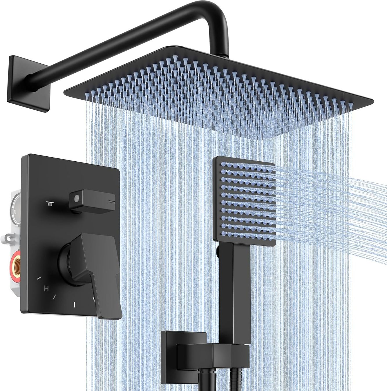 Docce: Unterputz-Duschsystem Schwarz 12″ Regendusche – Neu OVP – Nuovo e nell'imballaggio originale da Suhr venduto da SchnapperCH