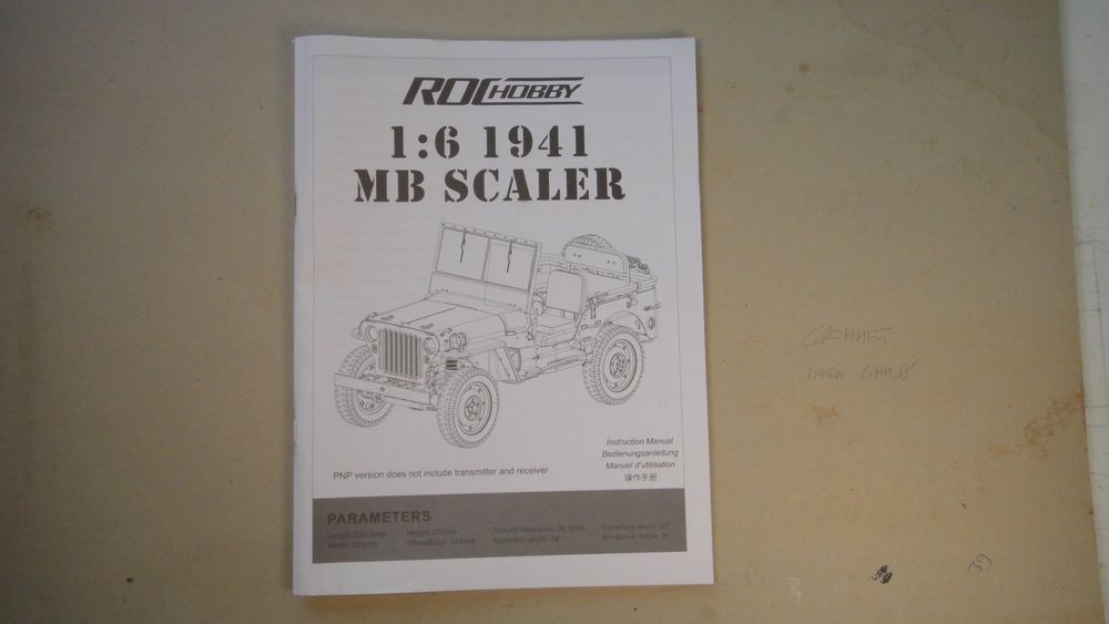 FMS/ROC Hobby 1:6 1941 MB Scaler Canvas Top - ROC-C1031 RC Jeep Soft Top