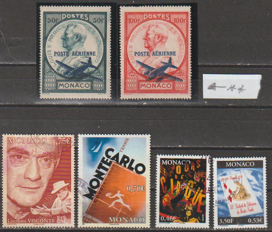 Alle Briefmarken: Monaco lot 6 pièces diverses années – Gebraucht aus Crans-Montana von kira56