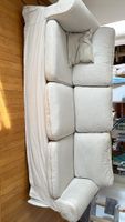 Sofa 3-Sitzer weiss Stoffbezug akzeptabler Zustand
