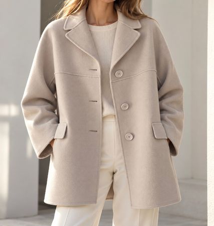Puderfarbige MaxMara Long Jacket