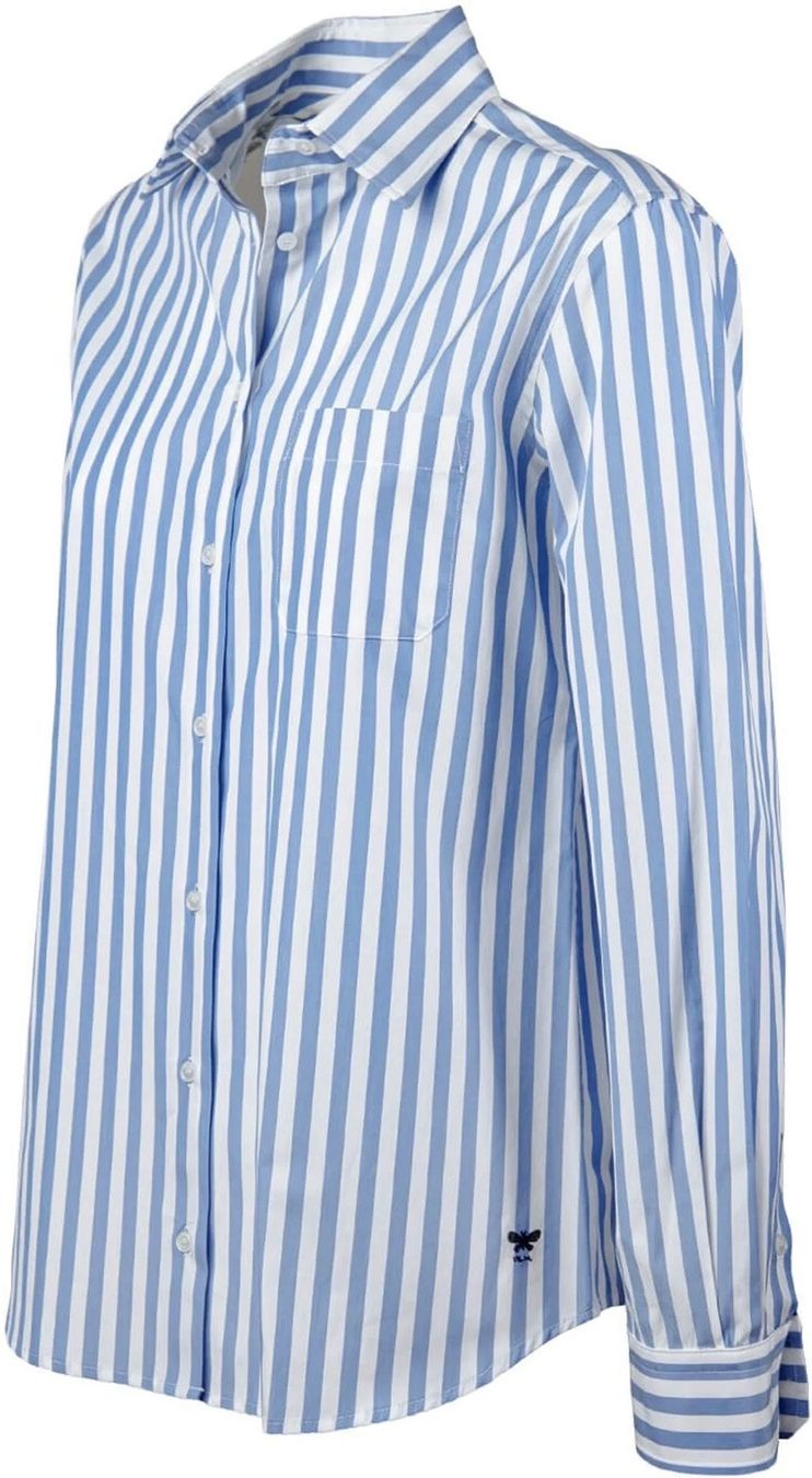Max Mara Camicette: Max Mara Weekend langarm BW Bluse blau weiss gestreift Gr 40 – Nuovo e nell'imballaggio originale da Zürich venduto da rar_b2y9 1