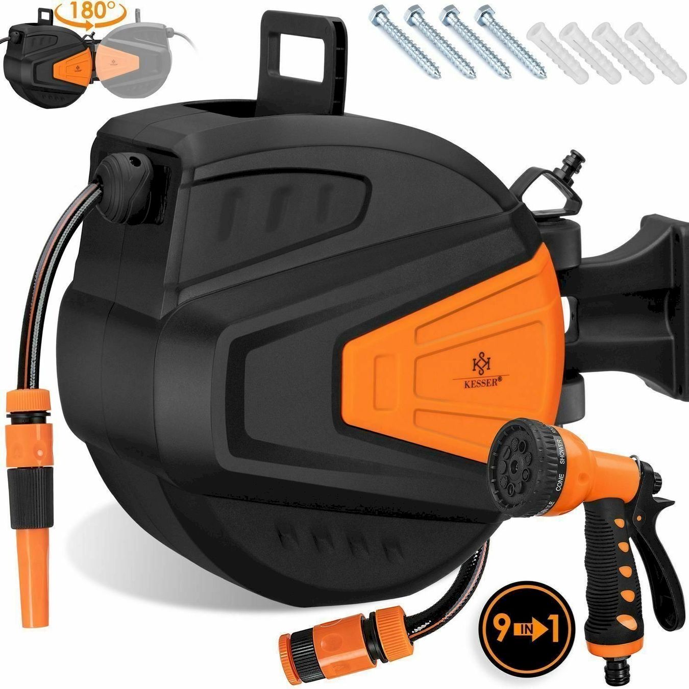 Tuyaux & tubes: KESSER Schlauchaufroller Orange 20 Meter – Neuf avec emballage d'origine à Bottighofen par zaap 1