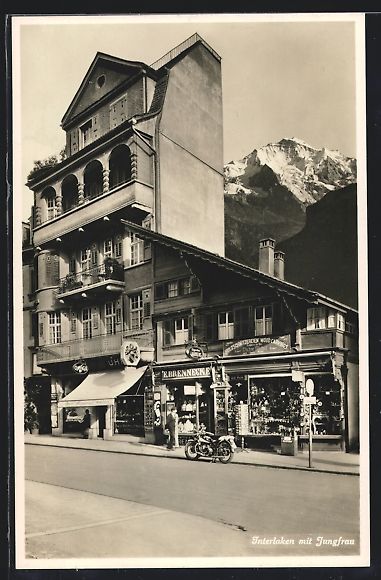 Cartes postales: Interlaken, Geschäft Brennecke mit Blic – D'occasion à Berlin par bartko-reher