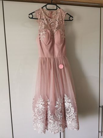 Elegantes Spitzen Kleid Rosé Festlich Hochzeit Ball...