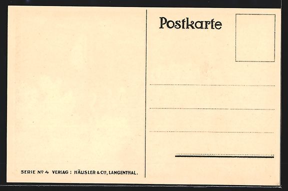 Cartoline postali: Steindruck-AK Langenthal, Häuser mit Uh – Usato da Berlin venduto da bartko-reher 1