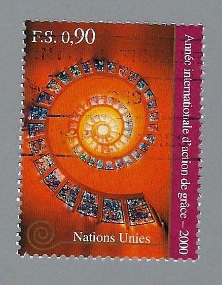 Tutti i francobolli: Timbre ONU oblitérés Fr. 0.90 "Glory Windows" 2000 – Usato da Les Breuleux venduto da Jboju