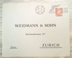 TR69 Enveloppe + Timbre Suisse 1938