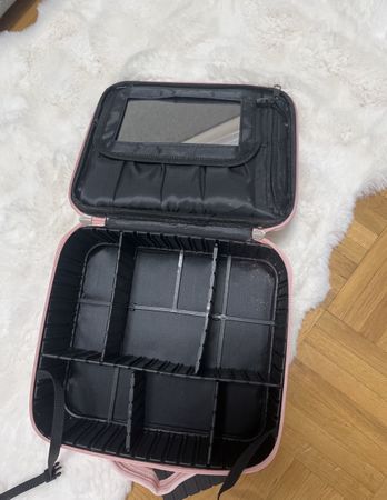 Kosmetikkoffer Pink mit Spiegel und Fächern neu