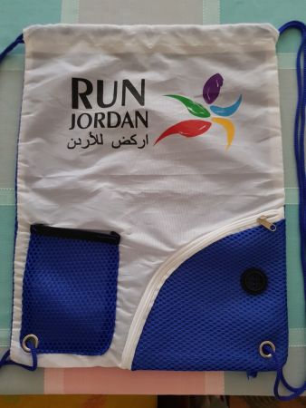 Sportbeutel Run Jordan weiss blau neuwertig