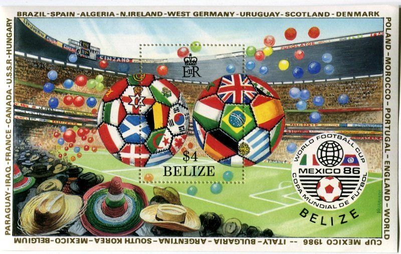Tutti i francobolli: Block "Fussball". Belize – Nuovo e nell'imballaggio originale da Basel venduto da Butsch5