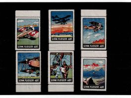 Schweiz, Flugpost 6 Vignetten