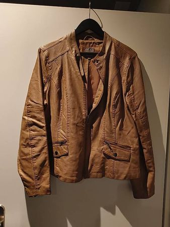 Lederjacke Imitat hellbraun Gr. XL