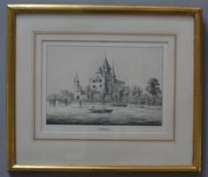 "Nidau" - Schloss Nidau / BE - Lithographie von ca. 1840