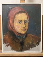 Ausdrucksstarkes expressionistisches Ölporträt auf Holz