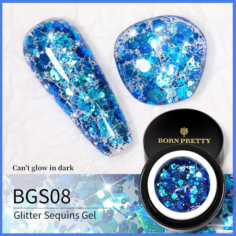 Unghie finte: Glitter Sequins UV Gel - 8 Farben-Set Nail Art – Nuovo e nell'imballaggio originale da Riffenmatt venduto da Nail_Art_Outlet 9
