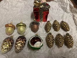 13 Weihnachtskugeln Christbaumschmuck Glas Exklusiv (Q)