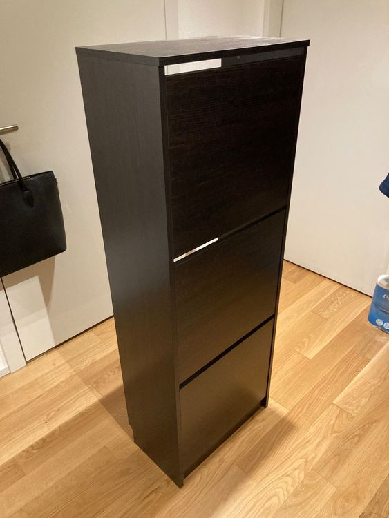 Schuhregal IKEA BISSA mit 3 Fächern, dunkles Holz Kaufen auf Ricardo