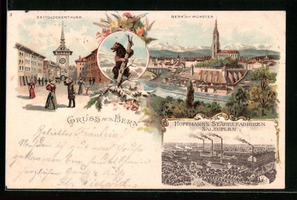 Cartoline postali: Litho Bern, Zeitglockenturm, Bär, Müns – Usato da Berlin venduto da bartko-reher