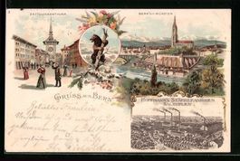 Litho Bern, Zeitglockenturm, Bär, Müns