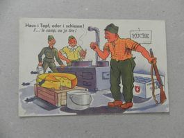 CH Humor Motiv Karte Miltär Rueblikarte Bären Katzen ca.1940