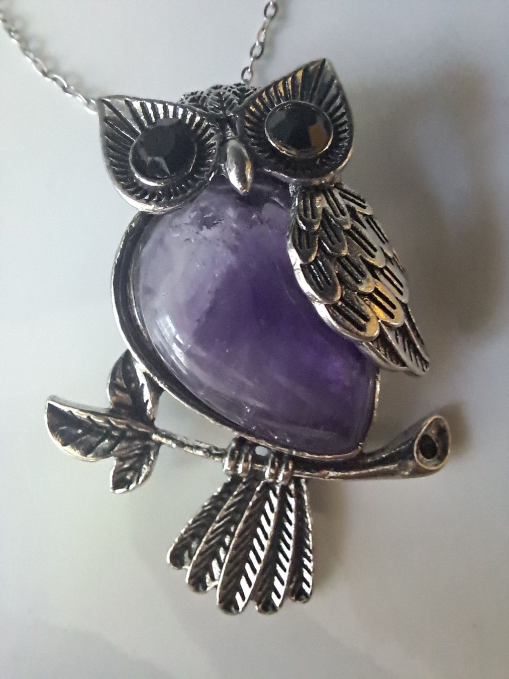Catenine: Collier avec hibou en pierre améthyste – Nuovo e nell'imballaggio originale da St-Imier venduto da supernova21 1