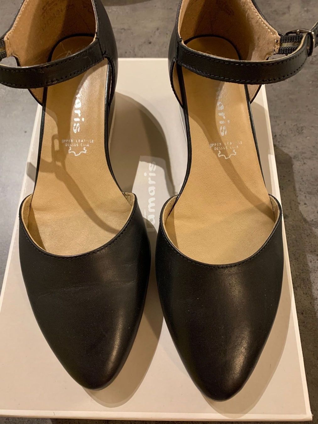 Tamaris Scarpe da donna: Babies noires cuir Tamaris p.40 – Usato da Sion venduto da DayJenn 1