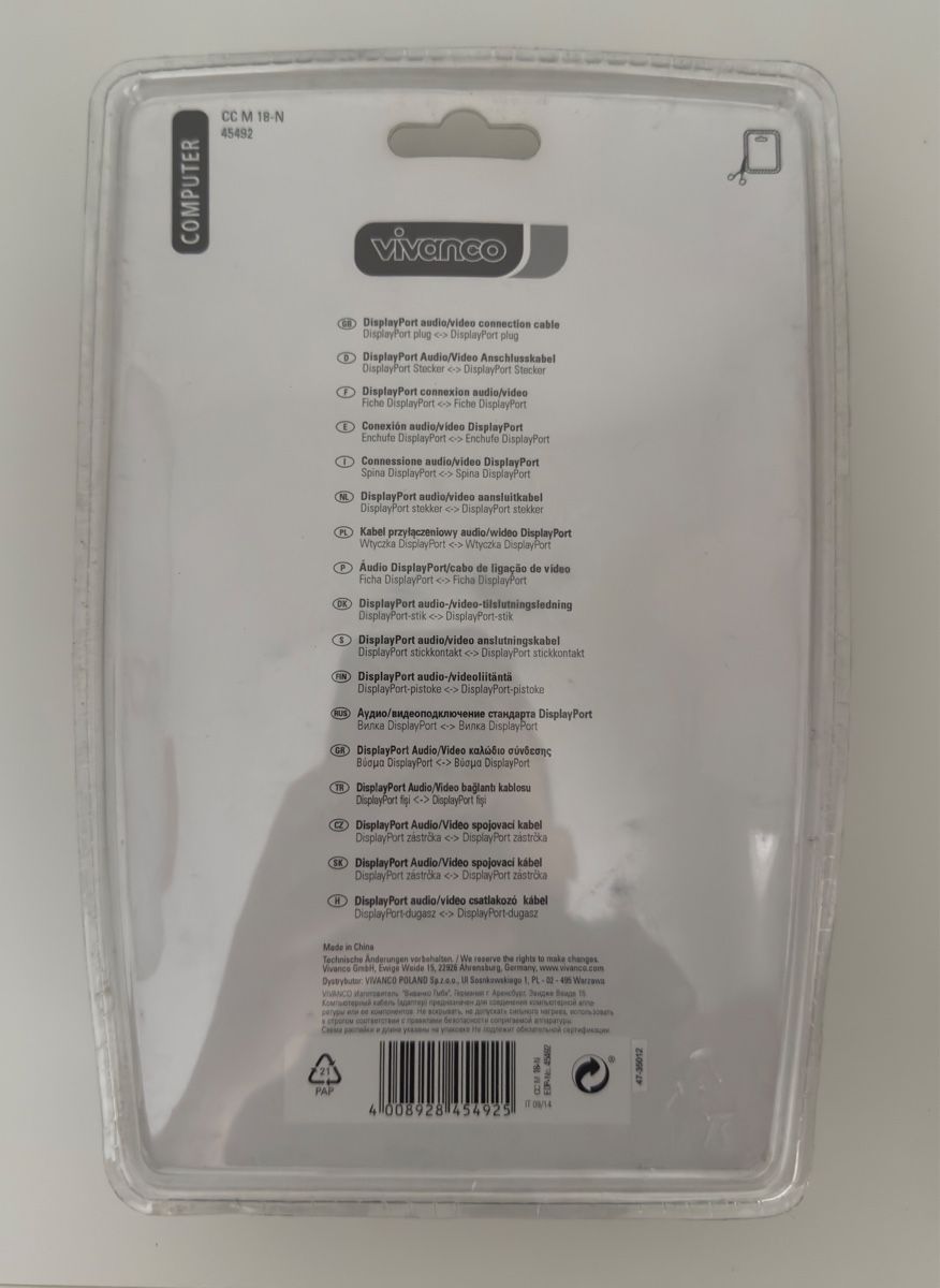 Cavi: DisplayPort Kabel 1.8m neu/OVP – Nuovo e nell'imballaggio originale da Stans venduto da MichJackson 1