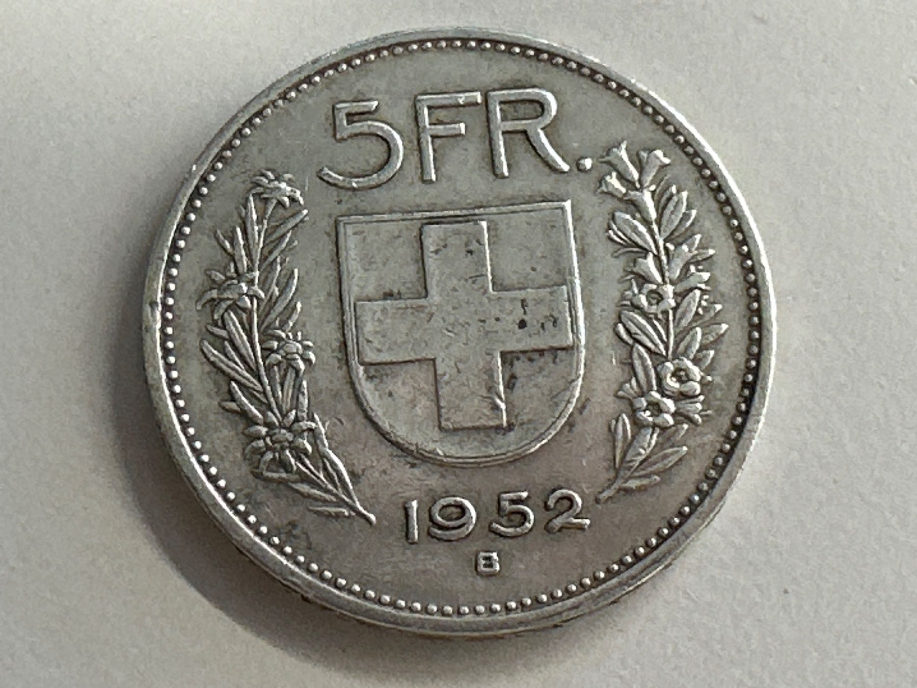 Tutti le monete: 5 Fr. Silber Schweiz 1952 – Usato da Herisau venduto da herau