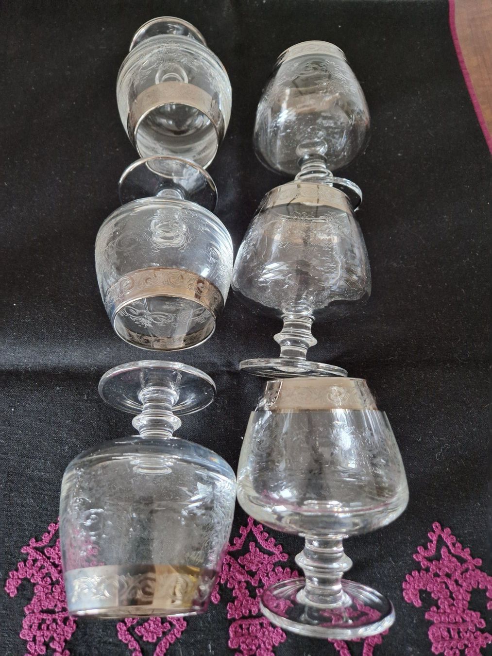 Murano Gläser: 6 Cognacgläser Murano Medici/ Platinrand – Neu (gemäss Beschreibung) aus Bern von Antikbatik 5