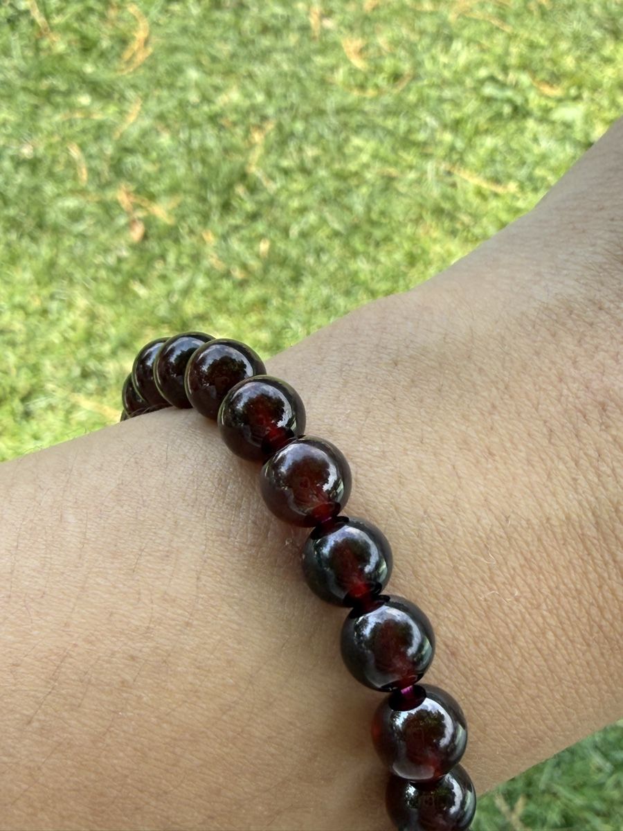 Bracciali & Braccialetti: Echtes Rotes Granat Armband 8mm-Edelstein Schmuck – Nuovo (secondo la descrizione) da Jegenstorf venduto da SteinGlanz 5