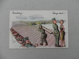 CH Humor Motiv Karte Miltär Rueblikarte Bären Katzen ca.1940