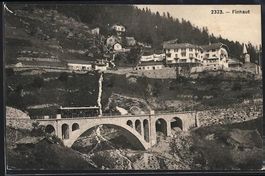 Finhaut, Ortspartie mit Eisenbahnbrücke